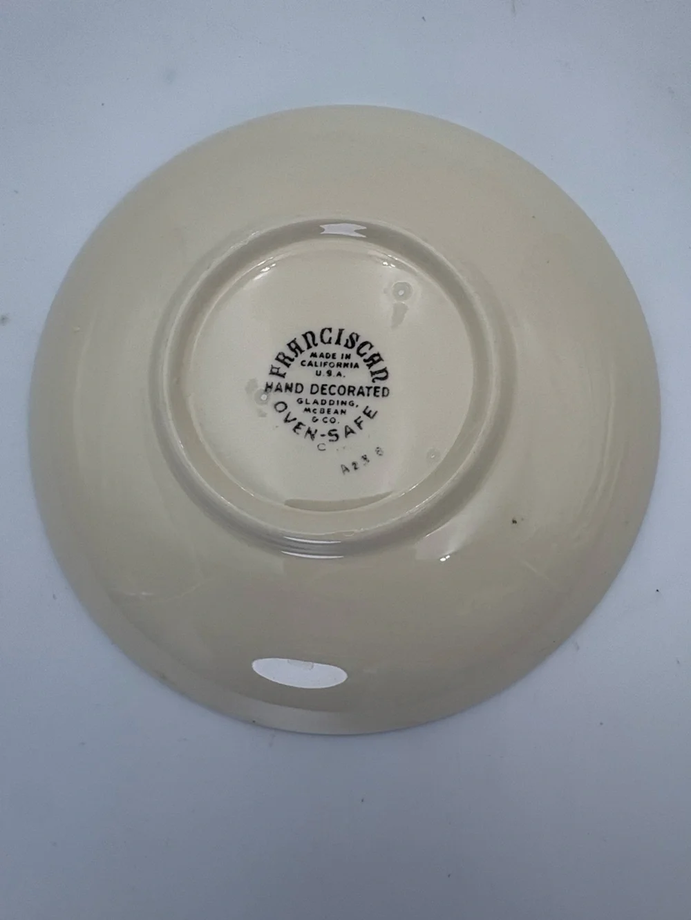 Franciscan Green Ivy Ceramic Saucer with Cream Base